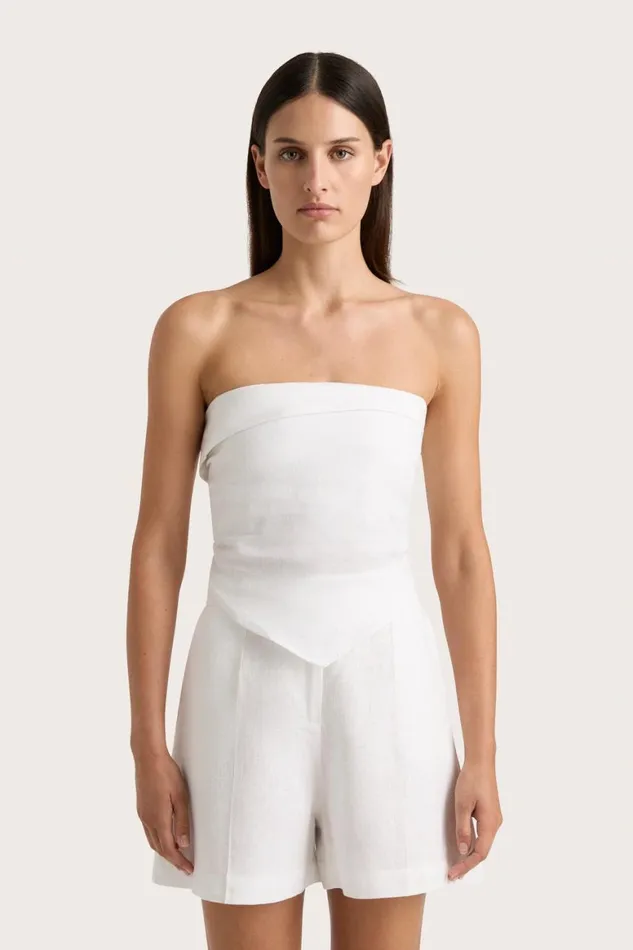 Faithfull The Brand Tops Antibes Strapless Top White 8211 Women Faithfull The Brand Tops Antibes Strapless Top White 8211 Women