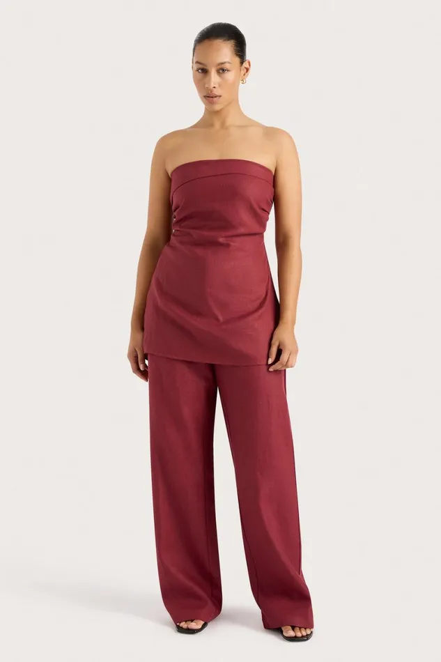Faithfull The Brand Tops Boe Tunic Top Wine 8211 Women