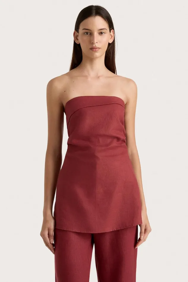 Faithfull The Brand Tops Boe Tunic Top Wine 8211 Women Faithfull The Brand Tops Boe Tunic Top Wine 8211 Women