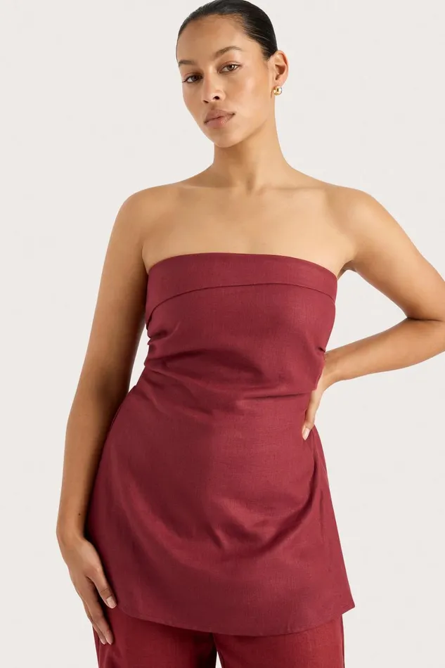 Faithfull The Brand Tops Boe Tunic Top Wine 8211 Women Faithfull The Brand Tops Boe Tunic Top Wine 8211 Women