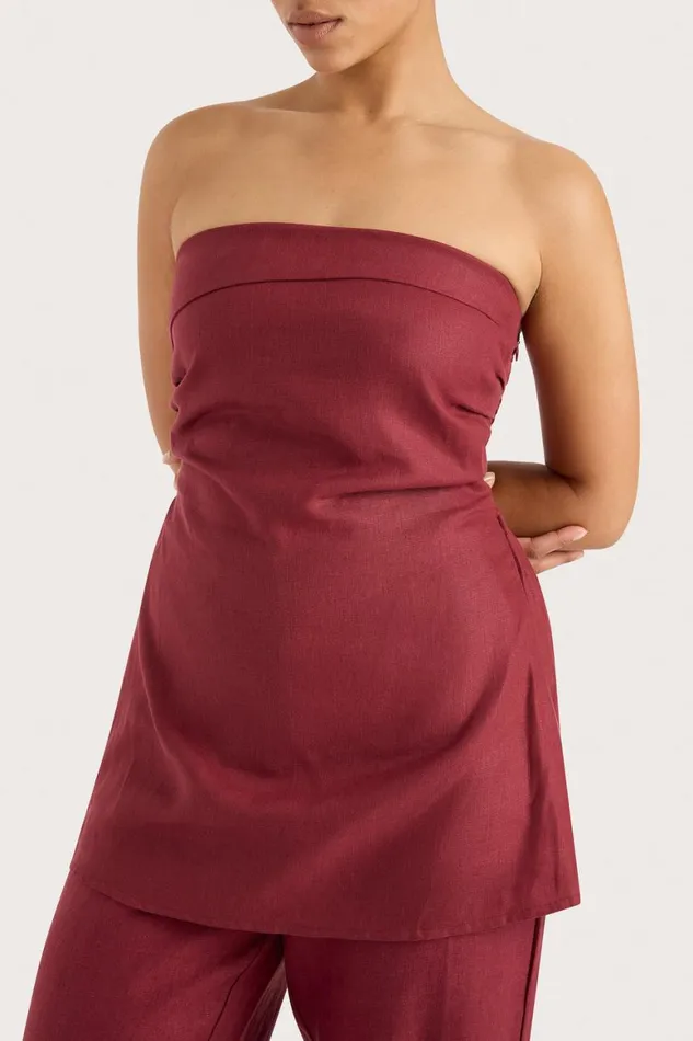 Faithfull The Brand Tops Boe Tunic Top Wine 8211 Women Faithfull The Brand Tops Boe Tunic Top Wine 8211 Women