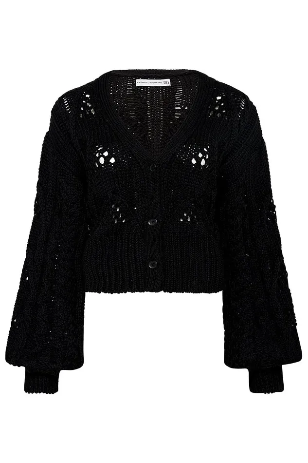 Faithfull The Brand Tops Dayana Cardigan Black 8211 Final Sale 8211 Women Faithfull The Brand Tops Dayana Cardigan Black 8211 Final Sale 8211 Women