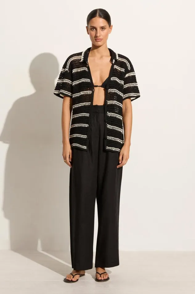 Faithfull The Brand Tops Gioia Handmade Crochet Shirt BlackOff White 8211 Women Faithfull The Brand Tops Gioia Handmade Crochet Shirt BlackOff White 8211 Women