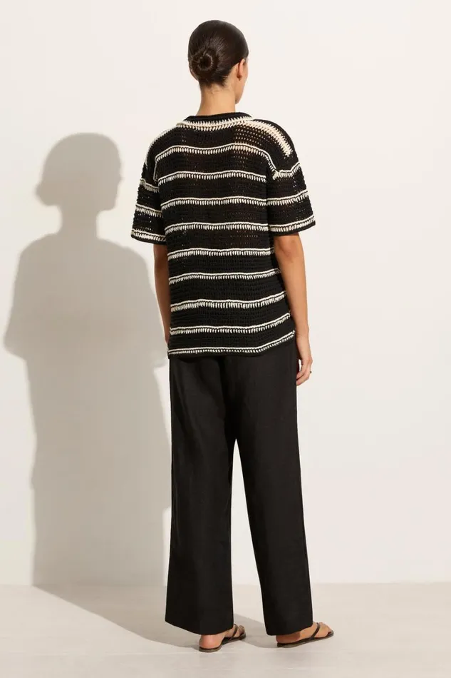 Faithfull The Brand Tops Gioia Handmade Crochet Shirt BlackOff White 8211 Women Faithfull The Brand Tops Gioia Handmade Crochet Shirt BlackOff White 8211 Women