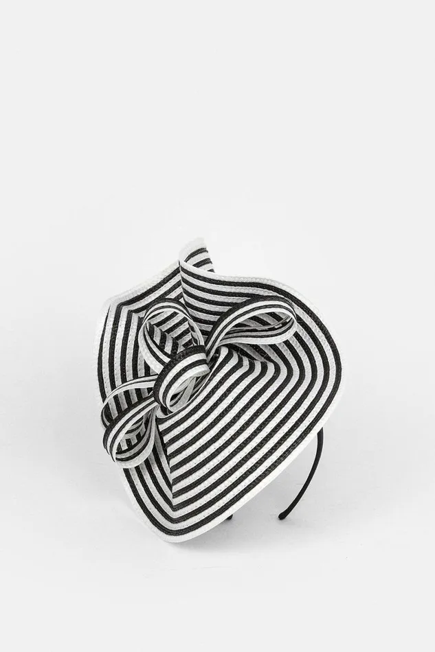 Fascinators Women Karen Millen Asymmetric Spiral Trim Fascinator Mono