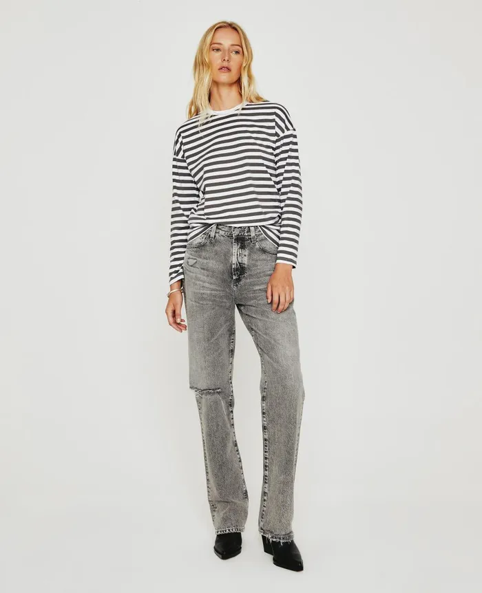 Fay LS Crew True Whitefolkestone Grey Women AG Jeans Tees and Tanks Fay LS Crew True Whitefolkestone Grey Women AG Jeans Tees and Tanks