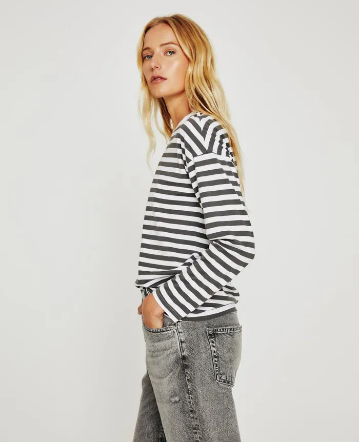Fay LS Crew True Whitefolkestone Grey Women AG Jeans Tees and Tanks Fay LS Crew True Whitefolkestone Grey Women AG Jeans Tees and Tanks