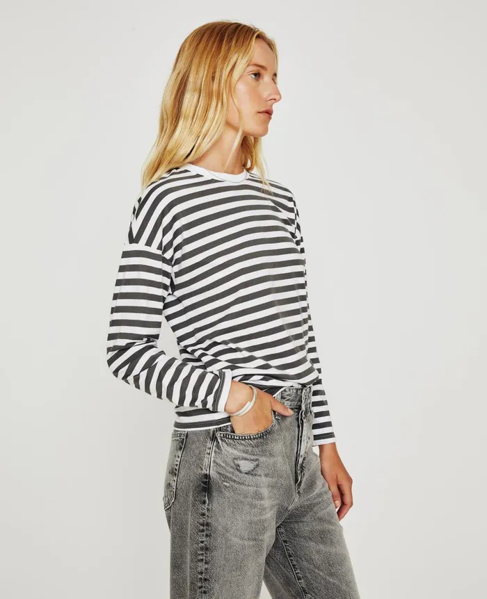 Fay LS Crew True Whitefolkestone Grey Women AG Jeans Tees and Tanks Fay LS Crew True Whitefolkestone Grey Women AG Jeans Tees and Tanks