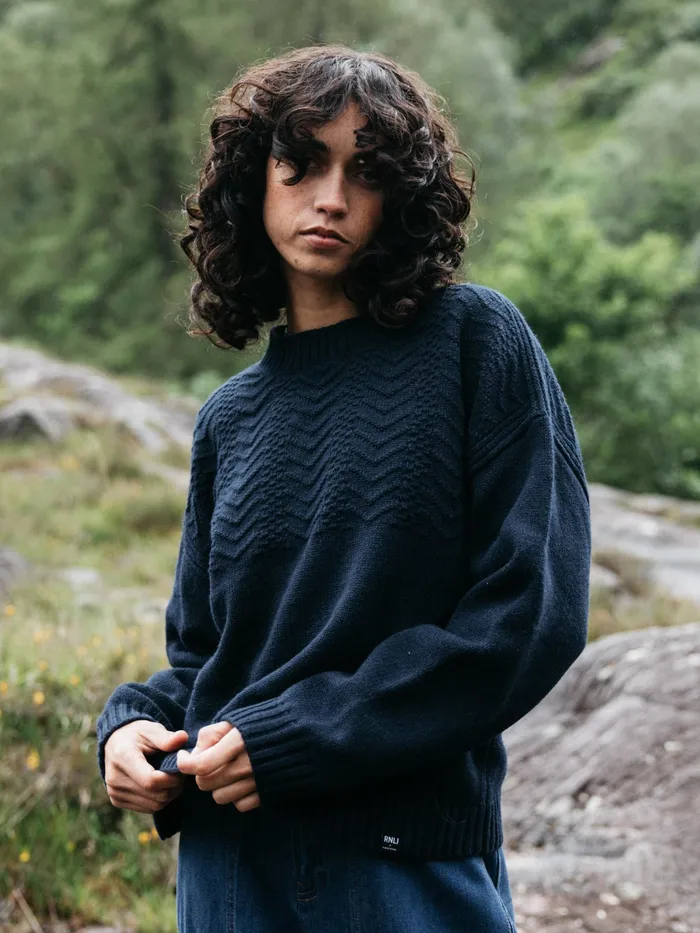 Finisterre Knitwear Women RNLI Polperro Sweater Navy