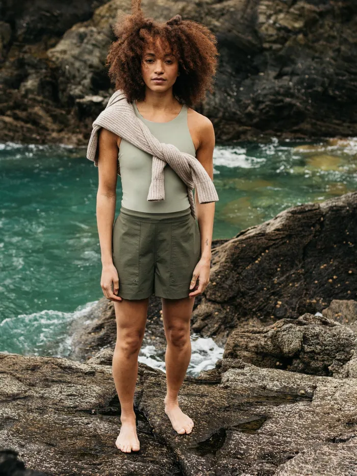 Finisterre Swimwear and Bikinis Women Walker Hybrid Shorts Olive