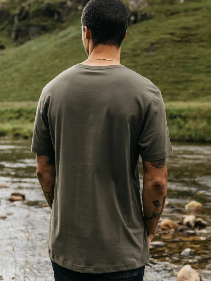 Finisterre TShirts Men Diamond Logo TShirt Olive
