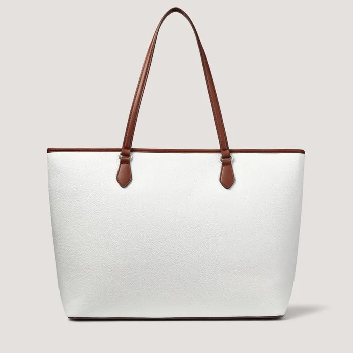Fiorelli Thea Zip Top Tote White Tan Mix Backpacks Tote Bags
