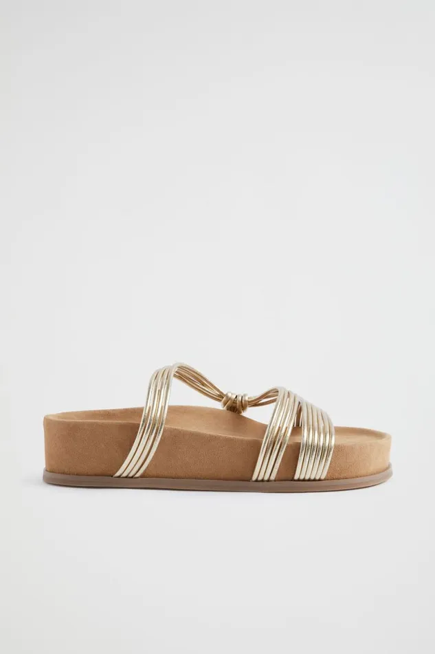 Flats Woman Seed Heritage Harley Footbed Slide Pale Gold
