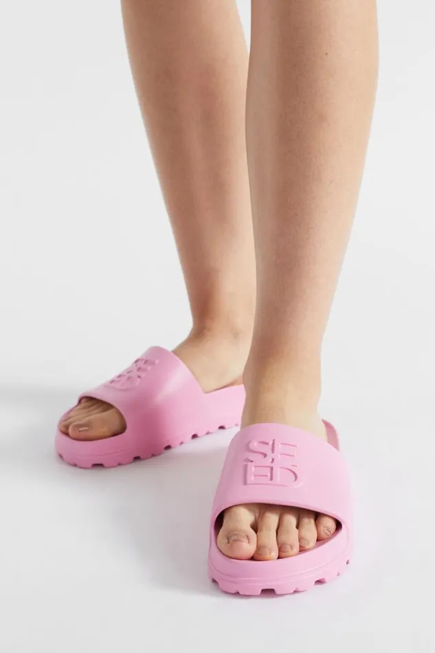 Flats Woman Seed Heritage Quad Logo Slide Pink Gin