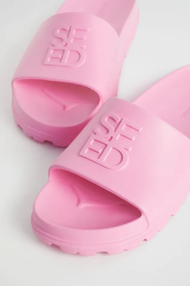 Flats Woman Seed Heritage Quad Logo Slide Pink Gin