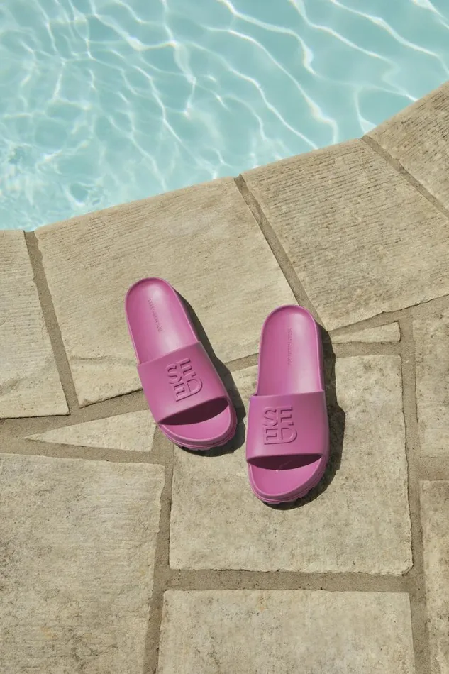 Flats Woman Seed Heritage Quad Logo Slide Pink Gin