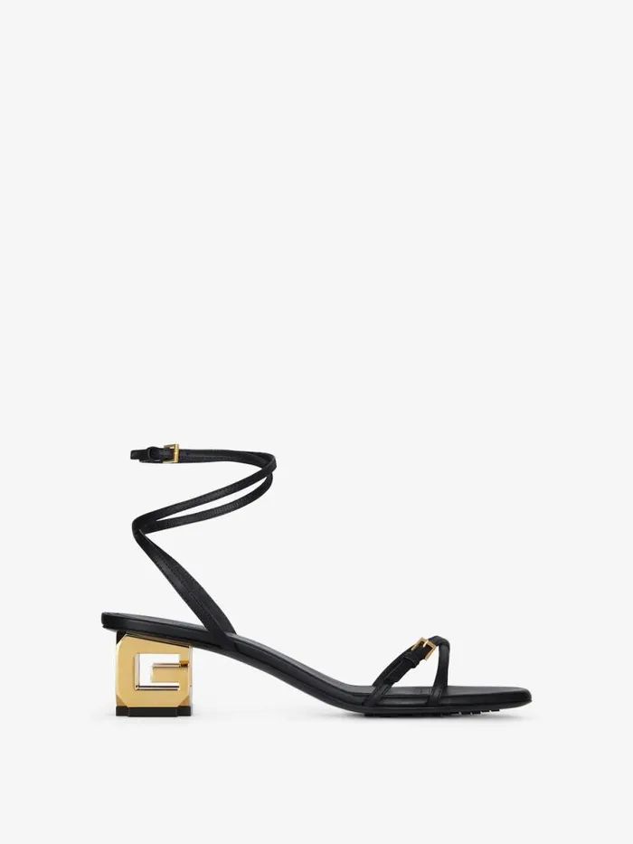 G Cube Sandals In Leather Black Women Givenchy Heels