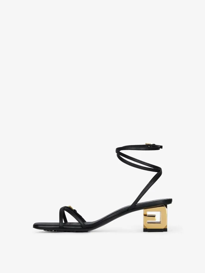 G Cube Sandals In Leather Black Women Givenchy Heels