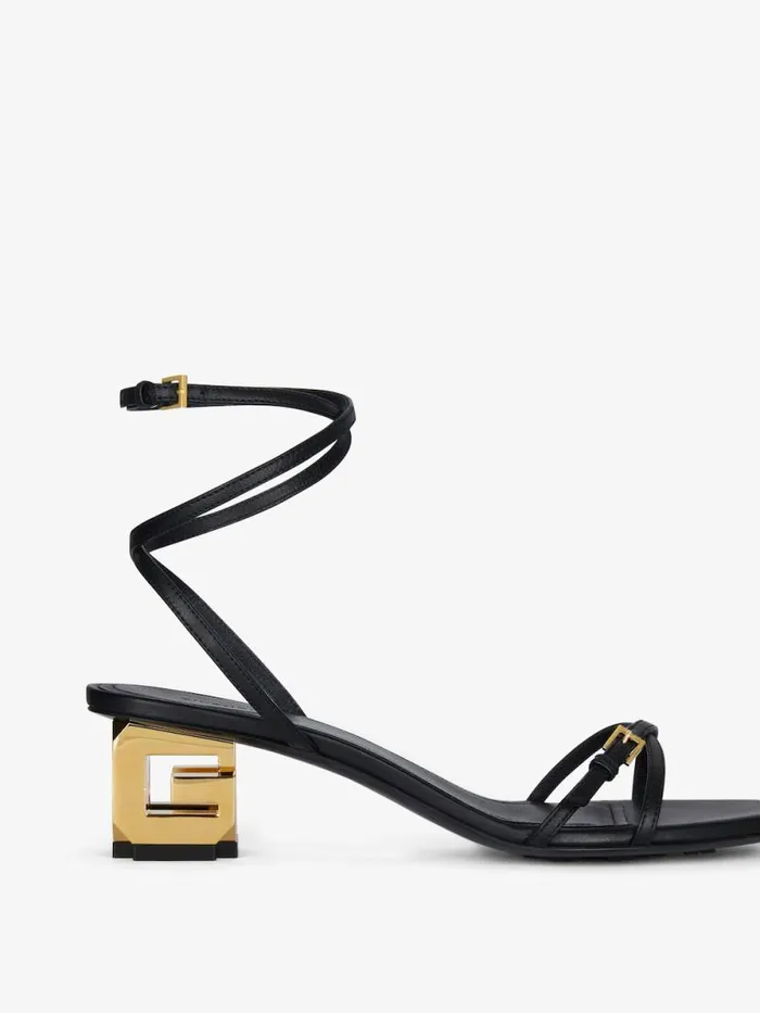 G Cube Sandals In Leather Black Women Givenchy Heels