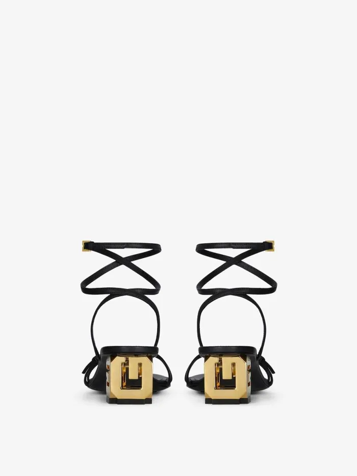 G Cube Sandals In Leather Black Women Givenchy Heels