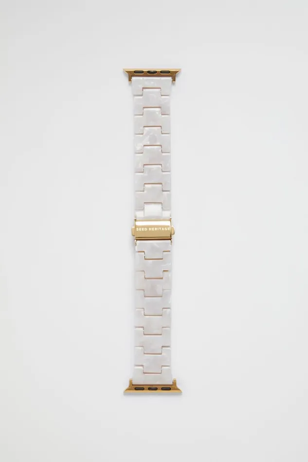 Gifting and Small Items Woman Seed Heritage Resin Smart Watch Band Ivory