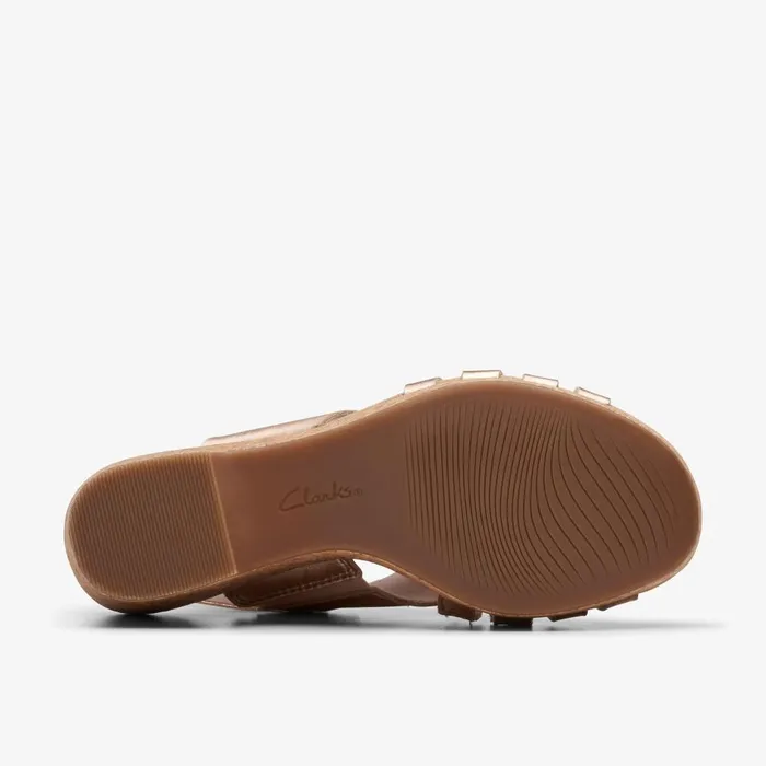 Giselle Ivy Rose Gold Leather Women Clarks Sandals and Flip Flops