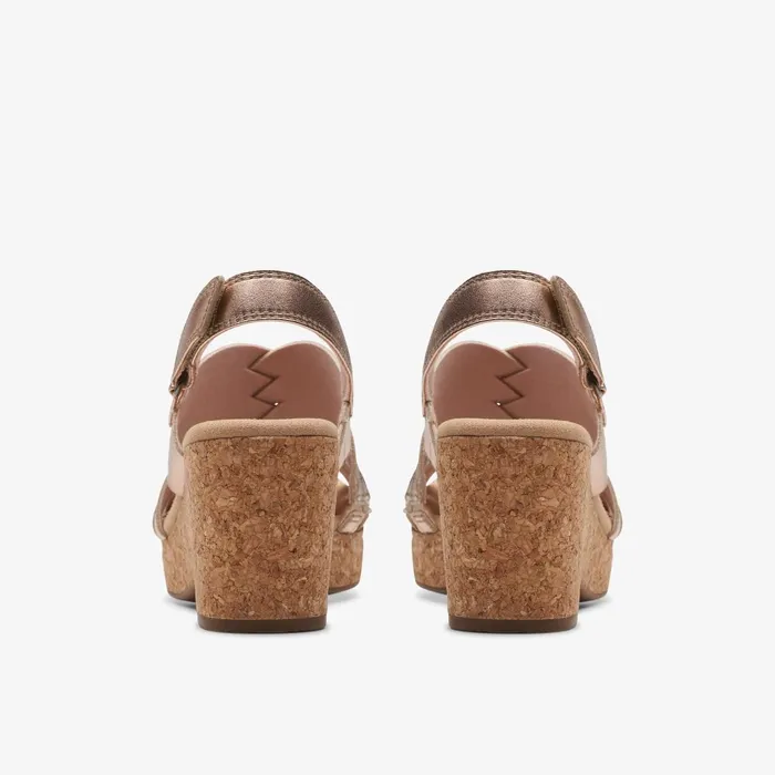 Giselle Ivy Rose Gold Leather Women Clarks Sandals and Flip Flops
