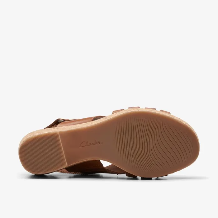 Giselle Ivy Tan Leather Women Clarks Sandals and Flip Flops