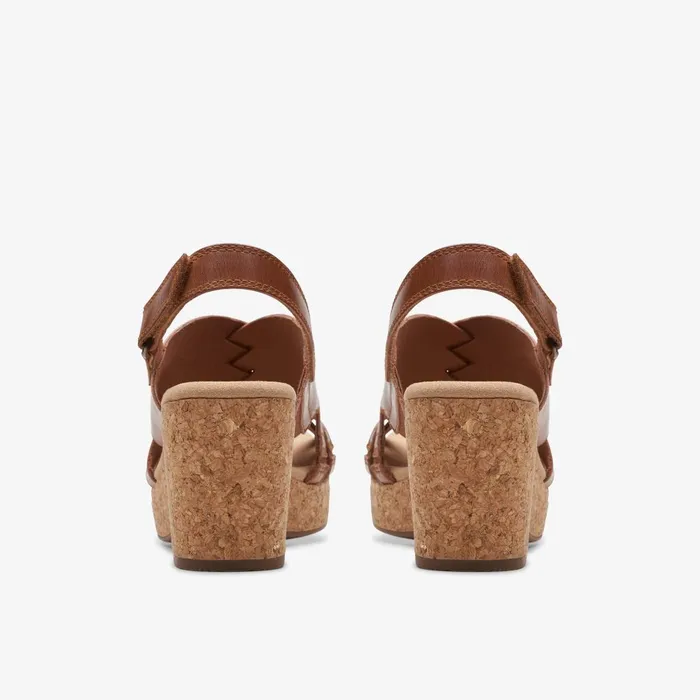 Giselle Ivy Tan Leather Women Clarks Sandals and Flip Flops
