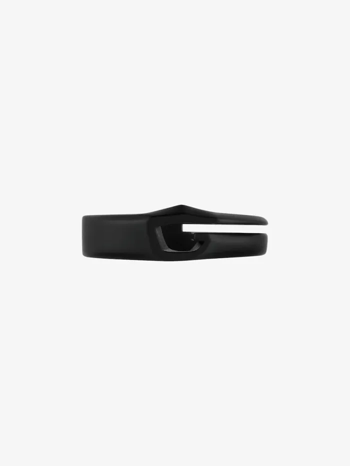 Giv Cut Ring In Metal And Enamel Black Men Givenchy Jewelry