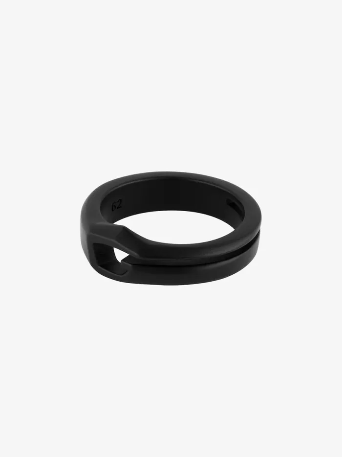 Giv Cut Ring In Metal And Enamel Black Men Givenchy Jewelry