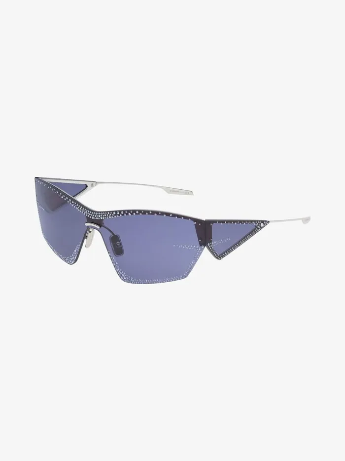 Giv Cut Unisex Sunglasses In Metal With Crystals Blue Women Givenchy Sunglasses