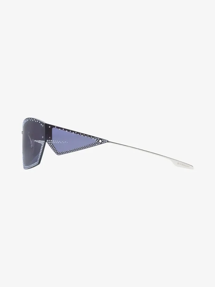 Giv Cut Unisex Sunglasses In Metal With Crystals Blue Women Givenchy Sunglasses
