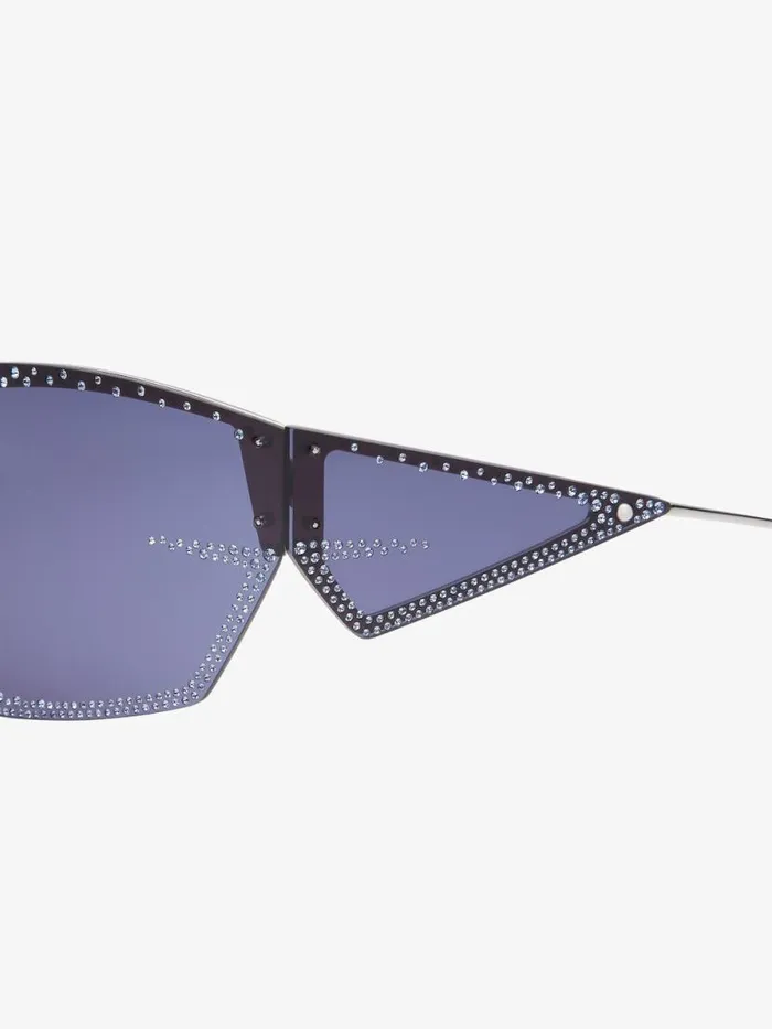 Giv Cut Unisex Sunglasses In Metal With Crystals Blue Women Givenchy Sunglasses
