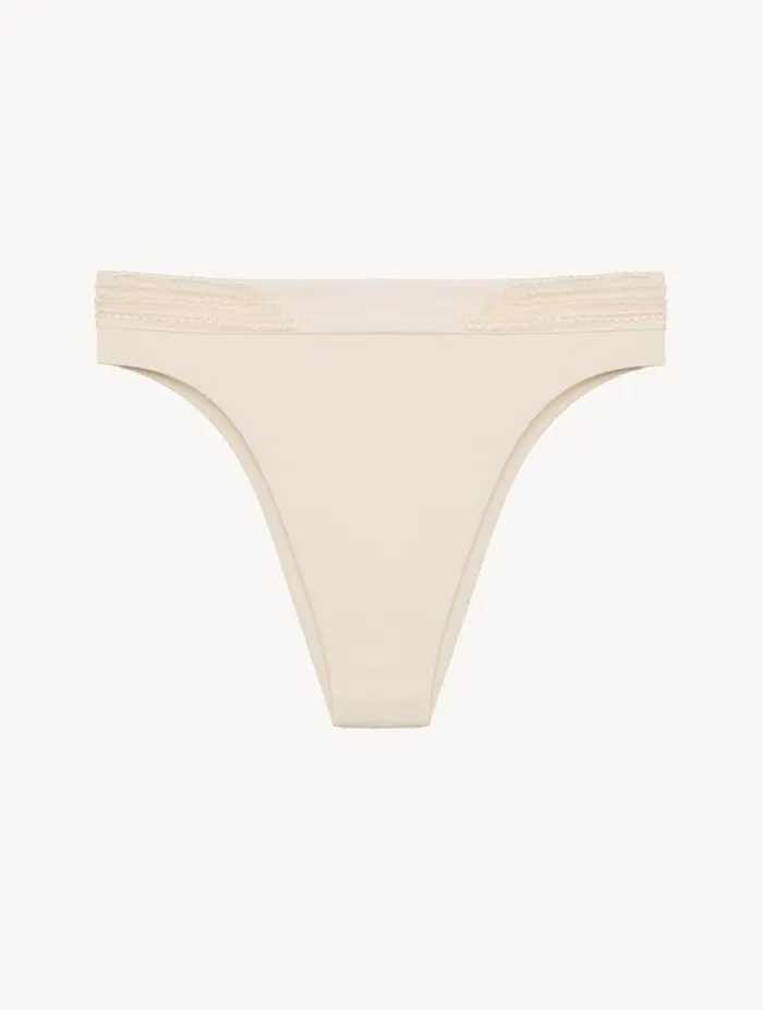 HighWaisted Brazilian Bikini Brief In Champagne With Beading Swim La Perla Bikinis HighWaisted Brazilian Bikini Brief In Champagne With Beading Swim La Perla Bikinis