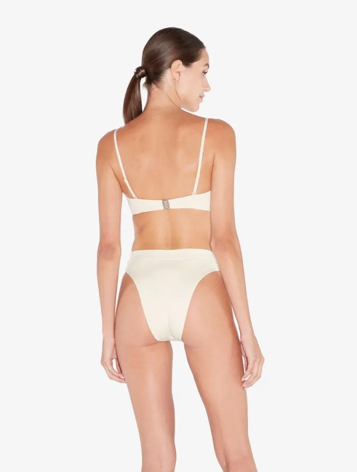 HighWaisted Brazilian Bikini Brief In Champagne With Beading Swim La Perla Bikinis