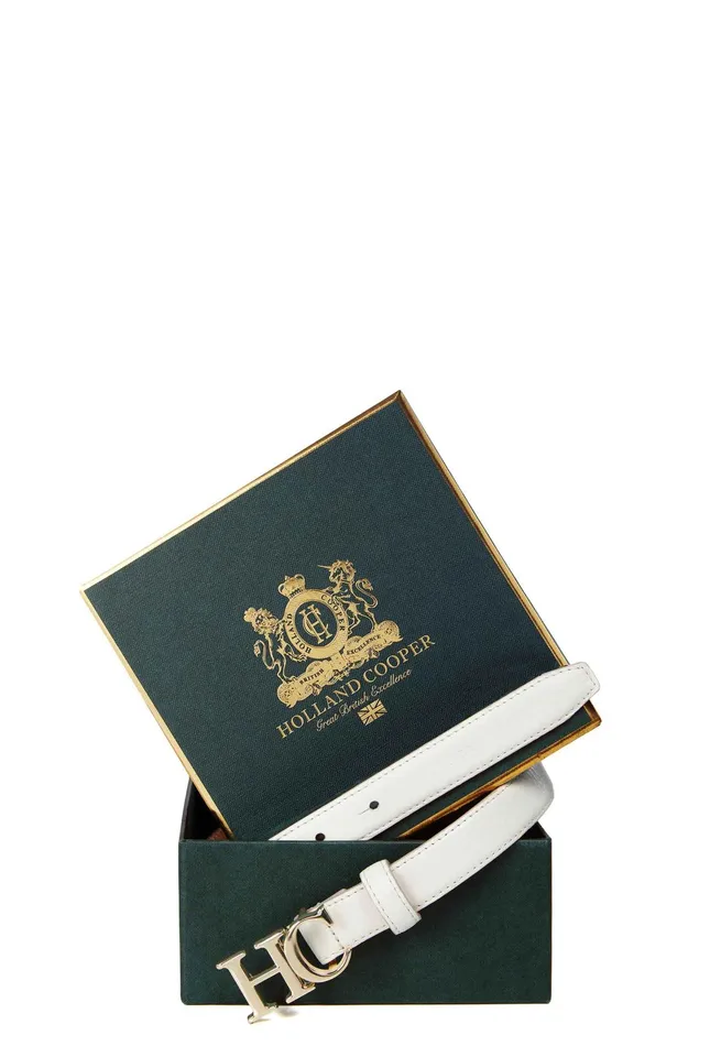 Holland Cooper Atelier Ultra Slim Belt Off White Women Belts