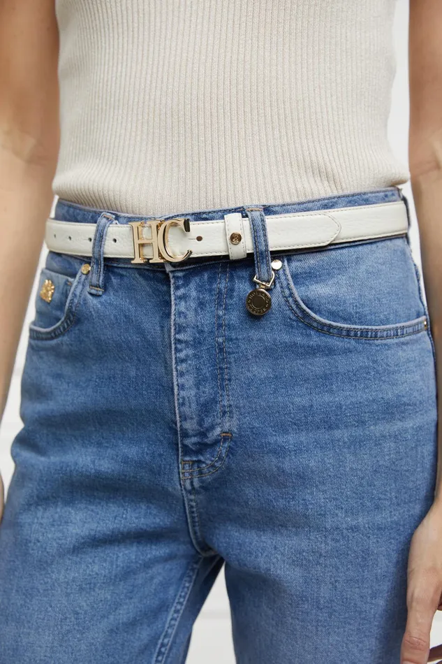 Holland Cooper Atelier Ultra Slim Belt Off White Women Belts Holland Cooper Atelier Ultra Slim Belt Off White Women Belts