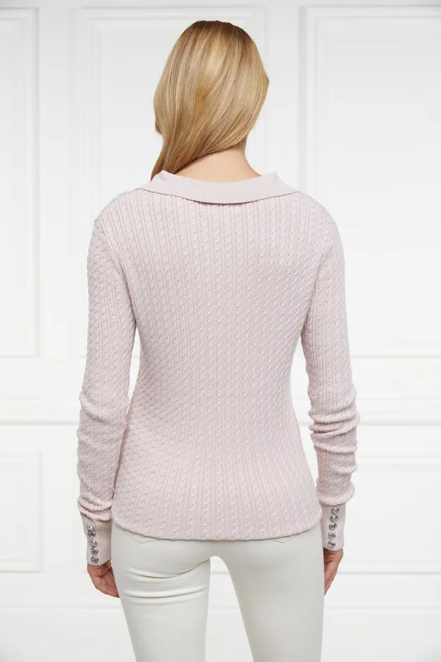 Holland Cooper Ava Knit Soft Pink Women Knitwear Holland Cooper Ava Knit Soft Pink Women Knitwear