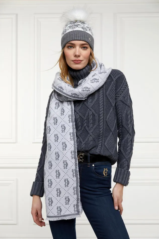Holland Cooper Beatrice Bobble Hat Grey Women Headwear Holland Cooper Beatrice Bobble Hat Grey Women Headwear