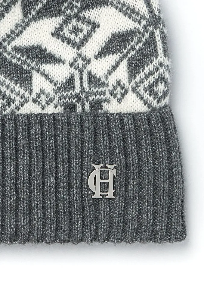 Holland Cooper Beatrice Bobble Hat Grey Women Headwear Holland Cooper Beatrice Bobble Hat Grey Women Headwear