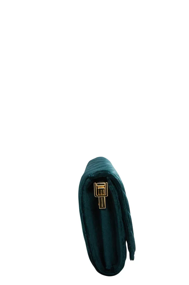 Holland Cooper Belgravia Clutch Bag Emerald Velvet Women Bags Holland Cooper Belgravia Clutch Bag Emerald Velvet Women Bags