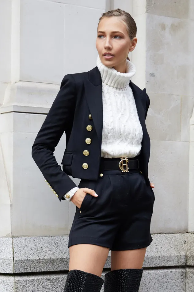 Holland Cooper Brompton Jacket Black Barathea Women Tailoring