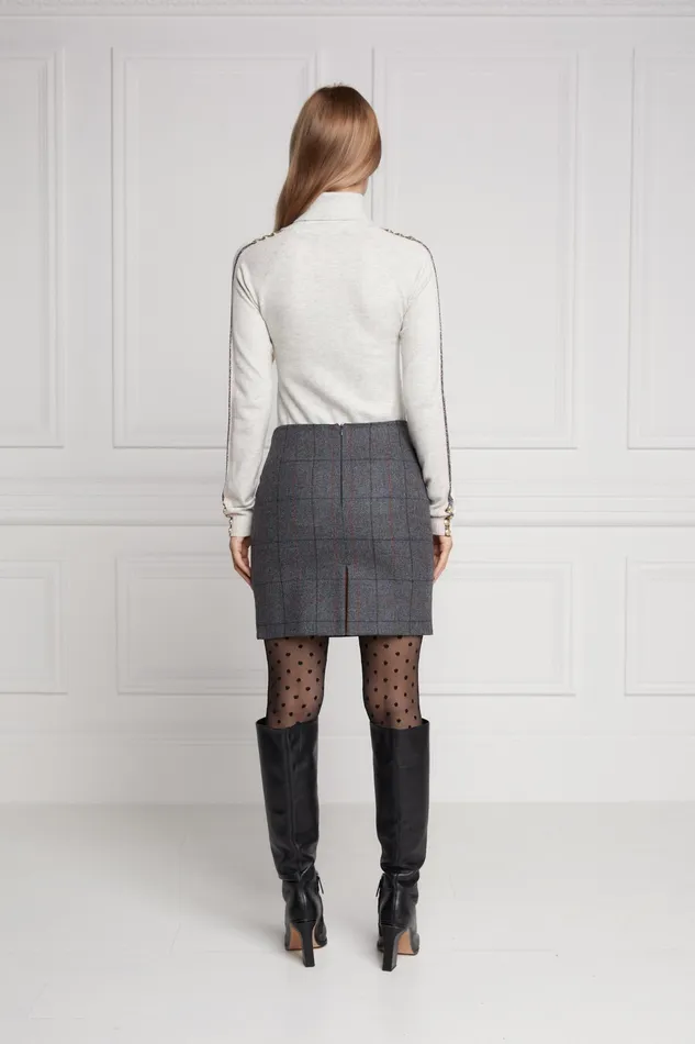 Holland Cooper Chelsea Skirt Mid Blue Check Women Tailoring Holland Cooper Chelsea Skirt Mid Blue Check Women Tailoring