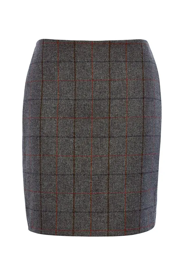 Holland Cooper Chelsea Skirt Mid Blue Check Women Tailoring Holland Cooper Chelsea Skirt Mid Blue Check Women Tailoring