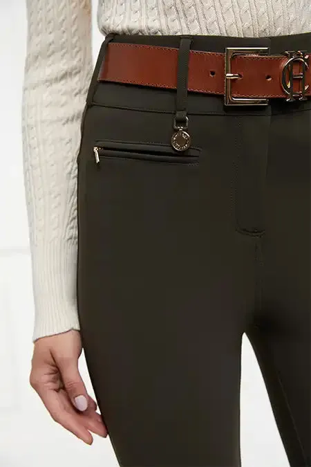 Holland Cooper Contour Trouser Dark Olive Women Trousers Holland Cooper Contour Trouser Dark Olive Women Trousers