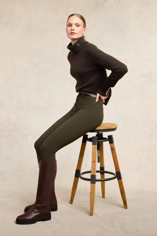 Holland Cooper Contour Trouser Dark Olive Women Trousers Holland Cooper Contour Trouser Dark Olive Women Trousers