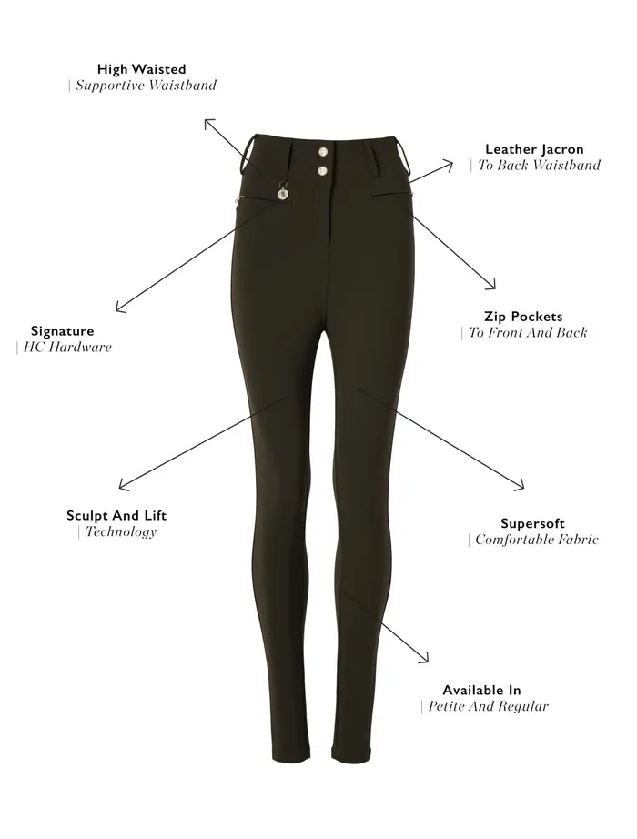 Holland Cooper Contour Trouser Dark Olive Women Trousers Holland Cooper Contour Trouser Dark Olive Women Trousers