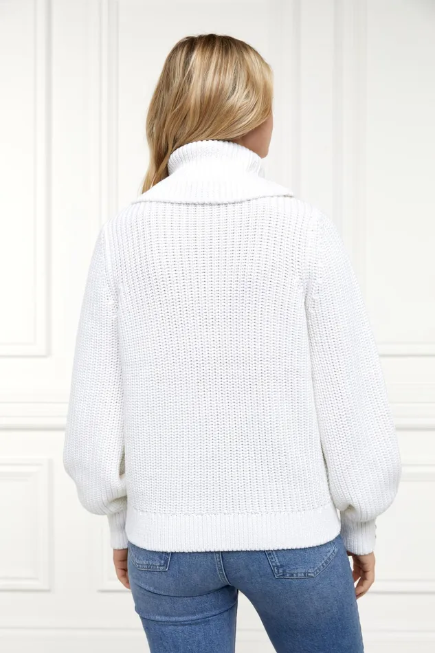 Holland Cooper Corded Roll Neck Knit Natural Women Knitwear Holland Cooper Corded Roll Neck Knit Natural Women Knitwear