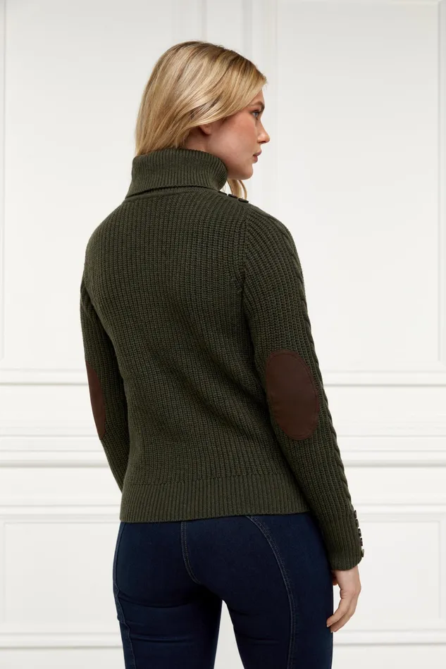 Holland Cooper Country Roll Neck Knit Forest Green Women Knitwear Holland Cooper Country Roll Neck Knit Forest Green Women Knitwear